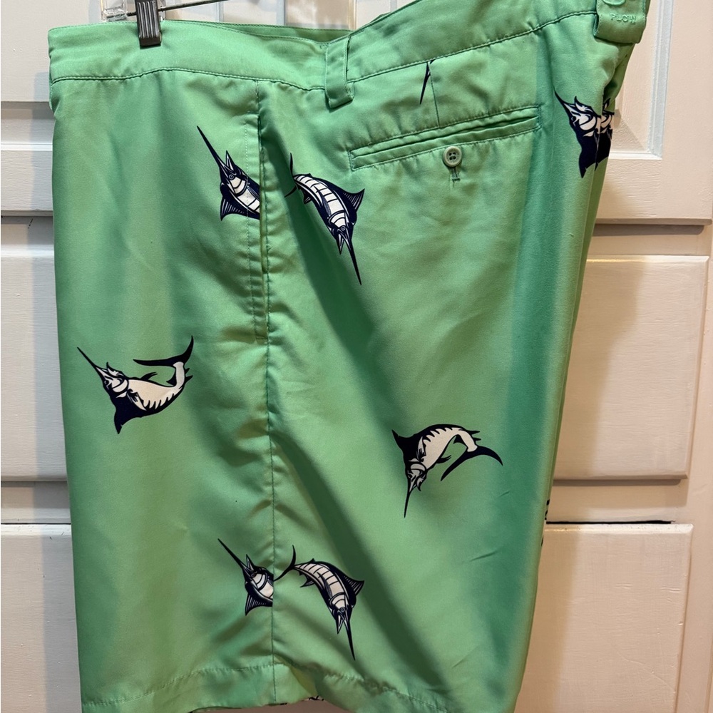 Men's Shorts 40 W Liquid Flow Length 21” Fun Marlin Design Mint Condition